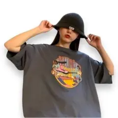 ゆったり グレー 半袖 韓国 Tシャツ 2L グレー XL y2k