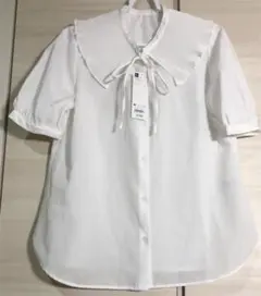 【新品・未使用】GU 白ブラウス　Mサイズ　値下げしました！