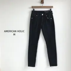 アメリカンホリック スキニー パンツ【M】黒 デニム カジュアル