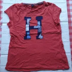 Tommy Hilfiger オレンジ Tシャツ H刺繍　160cm