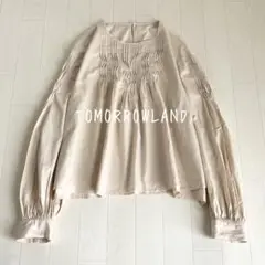 【極美品】TOMORROWLAND ソフトコットンサテン ピンタックブラウス