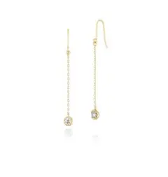AHKAH 18Kイエローゴールド/ダイヤ ティアチェーン ピアス