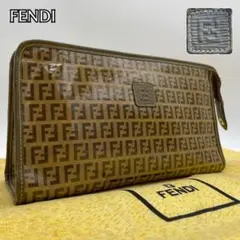 FENDI フェンディ ズッキーノ PVCコーティング クラッチバッグ