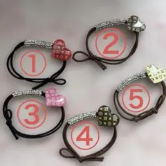 お盆休みSALE♥️モノグラム ラインストーン✨️ノベルティヘアゴム