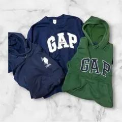 値下げ【3点セット】GAP パーカー トレーナー USPA 紺 緑