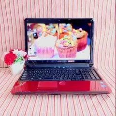 初心者向き❣ 美品✨富士通 ノートパソコン 赤 大容量 カメラ付き 設定済み
