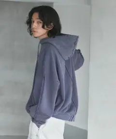 ［ OPENING ACT ］ ダメージドッキング加工ビッグプルオーバーパーカ