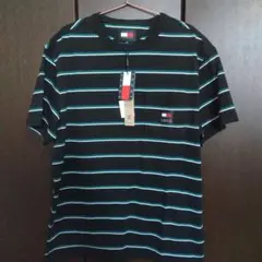 TOMMY JEANS ブラックストライプ Tシャツ S