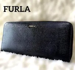 ★美品★FURLA　フルラ　長財布　ラウンドファスナー　ブラック黒　ウォレット