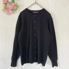 良品★ウール100% 【マリサクリスティー】 カーディガン (L) ブラック