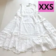 ノースリーブワンピース　ネグリジェ　パジャマ　部屋着　ホワイト(白色)XXS