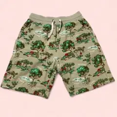 美品 GU ジーユー 総柄 ショート ハーフパンツ メンズ Sサイズ ベージュ