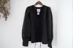 MAISON FLORE PARIS BLOUSE BLEUET/BLACK