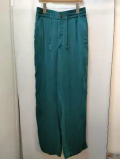 シンゾーン グリーン パンツ ゴム シルク