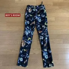 BOY'S ROOM ボタニカル　総ゴム　コットン　パンツ　ネイビー　花柄　M