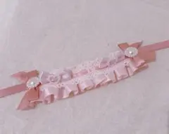 ぬいぐるみ　ぬい服　ヘッドドレス　ボンネット　ピンク　リボン