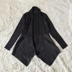 美品✨ スペッチオ ショールカーディガン　ロング　総プリーツ　切替　変形　40