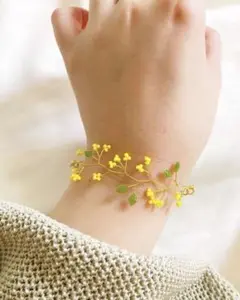 ミモザのブレスレット　ゴールド