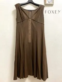 FOXEY NEWYORK ジャンパースカート 合皮 手洗い可 リッチカジュアル