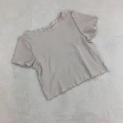 イッカベージュ ワッフルカットソーフリルスリーブF