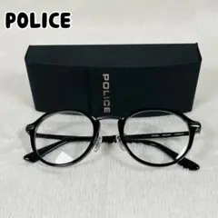 未使用 POLICE ポリス メガネフレーム ブラック ボストンフレーム クリア