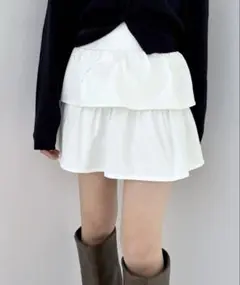 heather フリルティアードミニスカート