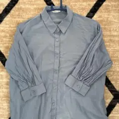 シャツ カジュアル M 青