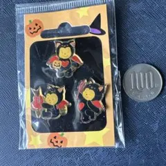 ハロウィン猫キャラクターピンバッジ3個セット