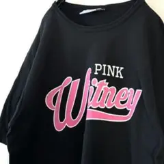 チャンピオン ピンク whitney Tシャツ L ブラック 黒 古着