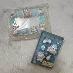 【現品限り】ウェットシートのふた コンパクトミラー 2点セット ユニコーン 水色