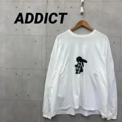 ADDICT アディクト Tシャツ プリント ウサギ ホワイト