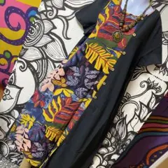 10-27❤️ボタニカル柄 ワンピース エスニック アジアン