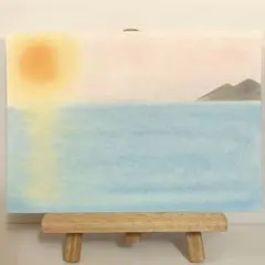 パステルアート　優しい太陽と海　A4サイズ　原画