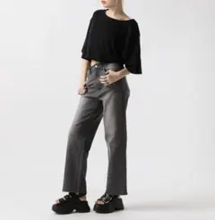 新品未使用 FOREVER 21 ショートワイドＴシャツ ブラック Mサイズ