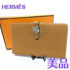 希少 【返品可】HERMES エルメス ドゴン MM 長財布 キャメル 札入れ