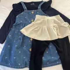 美品！秋に向けて♡お得な2点セット♡90cmジャンスカ スカッツ デニム
