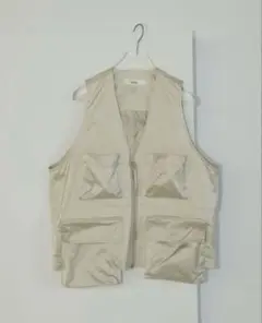 【anuke】 Satin Pocket Vest ivory