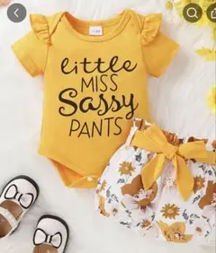 ベビー服3点セット 子供用サマーアウトフィットーリトルミスサッシーパンツ