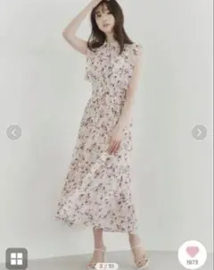 SNIDEL Sustainable フリルプリントワンピース