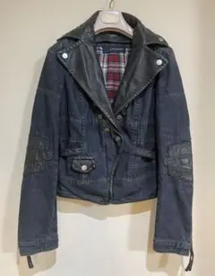 【美品】DSQUARED2ディースクエアード レディース レザーデニムライダース