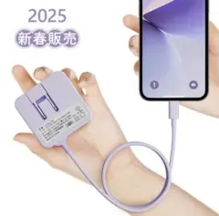 3.4A急速充電器 パープル Type-C 1.5m