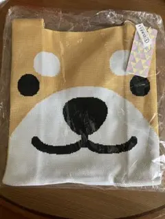 【新品未使用】芝犬/柴犬/シバ犬柄　 ニットバックラージサイズ　手提げバック