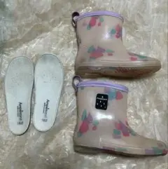 Ampersand フルーツ柄 長靴 薄ピンク　18センチ