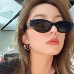 サングラス　ブラック　男女兼用　キャットアイデザイン　UV400 韓国　シティ
