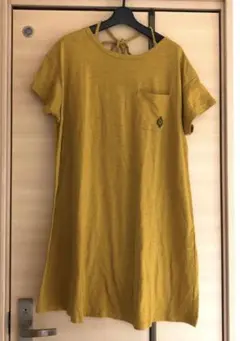 チチカカ スラブ天竺Tシャツワンピース　マスタード
