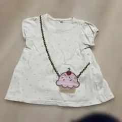 カップケーキ刺繍付きTシャツ 95cm