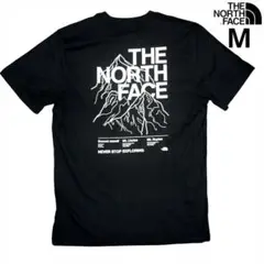 US限定 新品 ノースフェイス M グラフィック 両面 ロゴ 半袖Tシャツ 黒