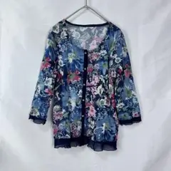 UNDICI NOVE ウンディッチノーベ　フラワープリントチュニック　透け