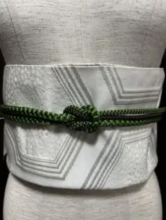 長尺 帯締め 新品 緑と茶 正絹