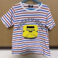 新幹線　Tシャツ　１２０　ストライプ　のぞみ　ドクターイエロー　スパンコール